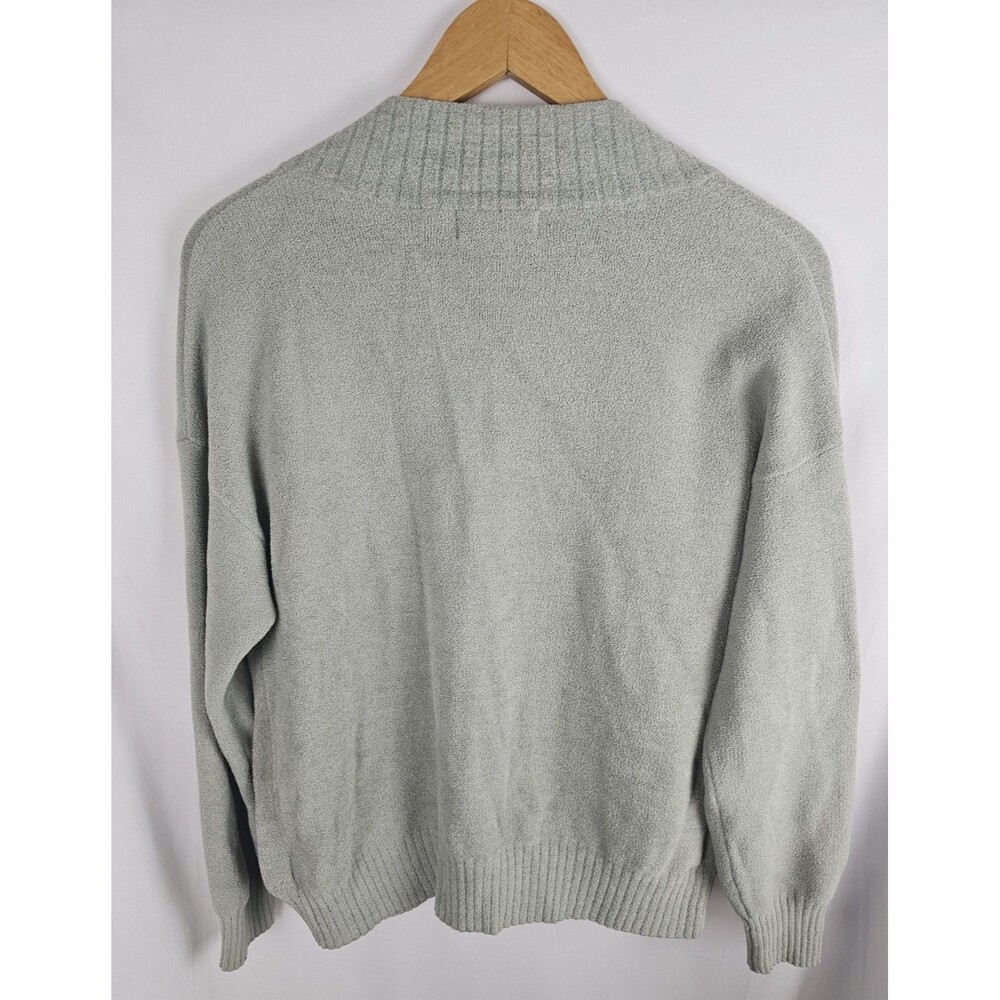 Barefoot Dreams CozyChic Lite Knit Womens Size Medium Full Zip Sweater Green - Picture 3 of 6